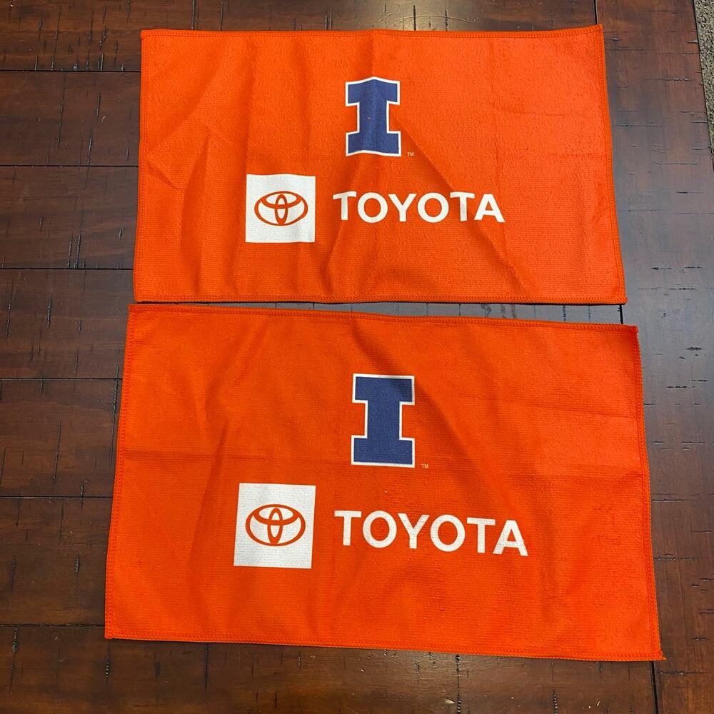 University of Illinois Fighting Illini Toyota Orange Microfiber Towels Set of 2
